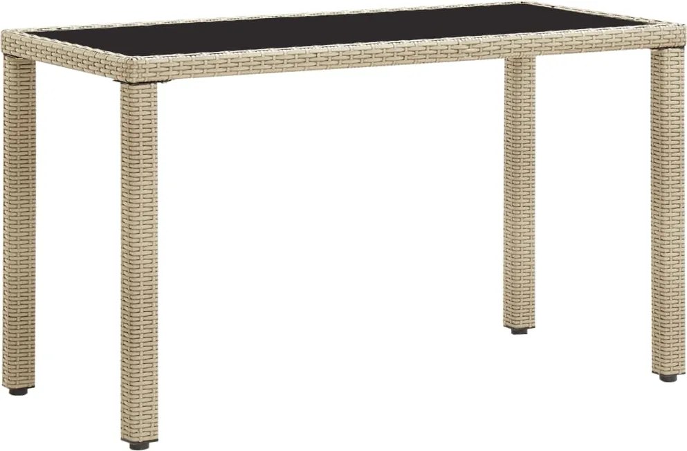 vidaXL Mesa de jardim 123x60x74 cm vime PE bege