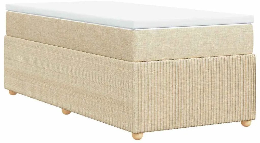 Cama com molas/colchão 80x200 cm tecido cor crème