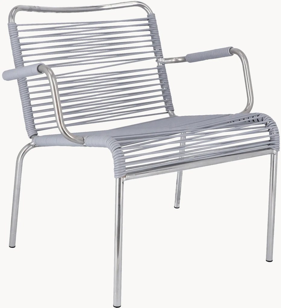 Cadeiras lounge artesanais empilháveis para jardim Mya Spaghetti, conjunto de 2