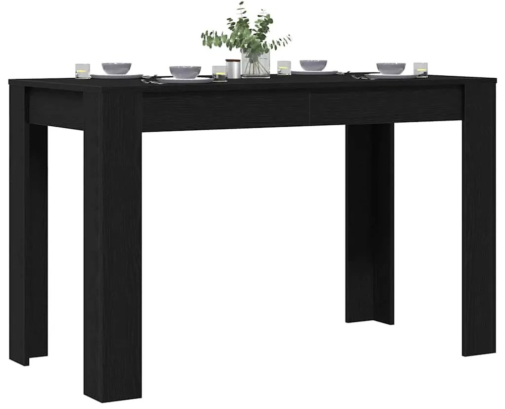 Mesa jantar 120x60x76 cm derivados de madeira carvalho preto