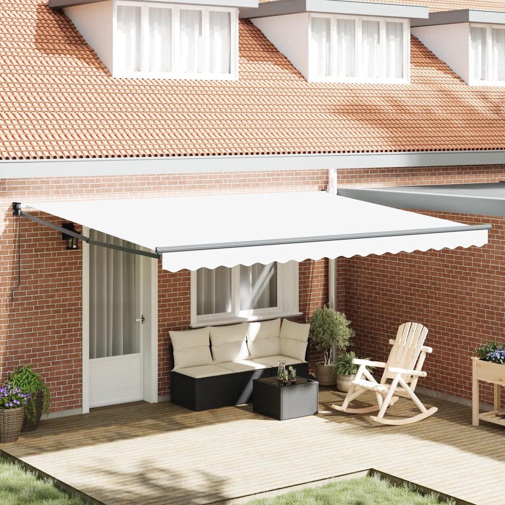 Toldo Retrátil Manual vidaXL Branco 450x300 cm