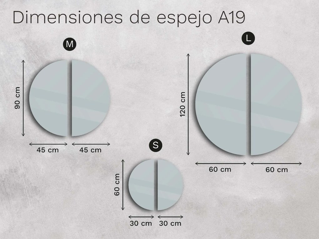 Espelho atípico com iluminação A19 L