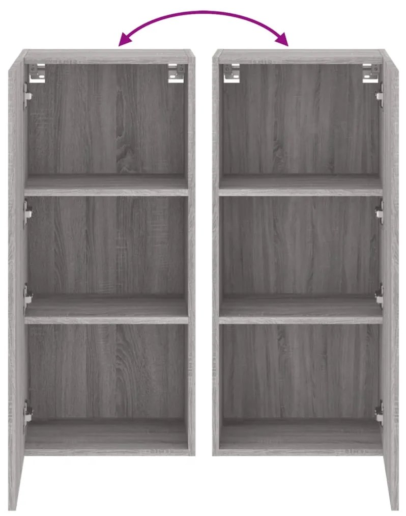Móvel parede TV 40,5x30x90 cm derivados de madeira cinza sonoma
