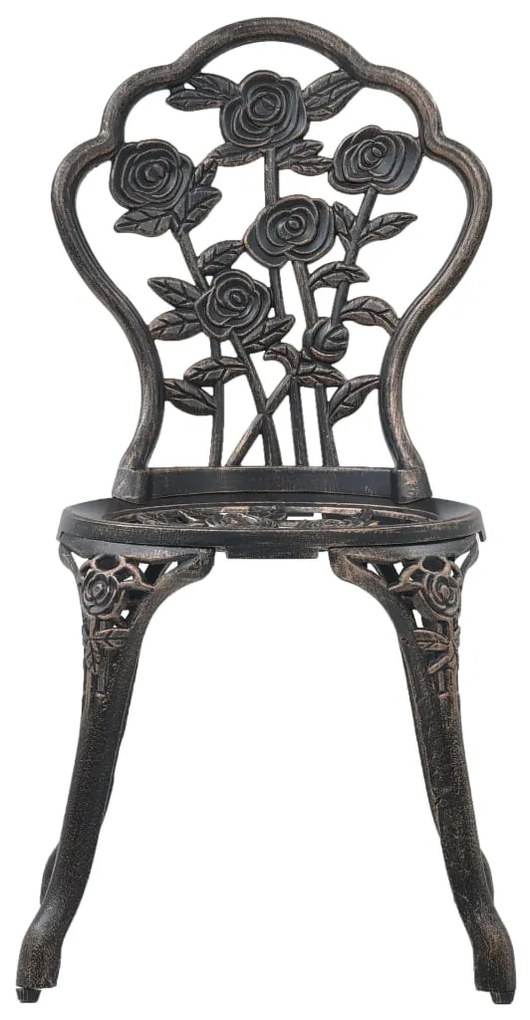 Cadeiras de bistrô 2 pcs alumínio fundido bronze