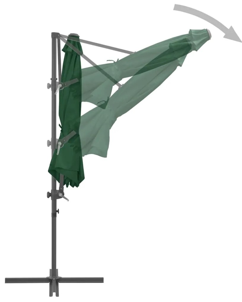 Guarda-sol de jardim com base portátil verde