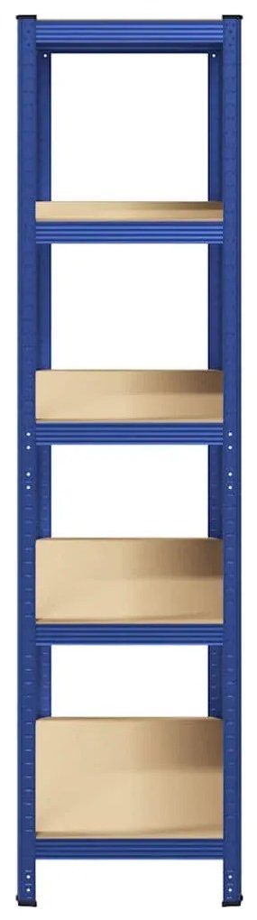 5-Layer Storage Shelf Blue Steel&amp;Madeira de engenharia