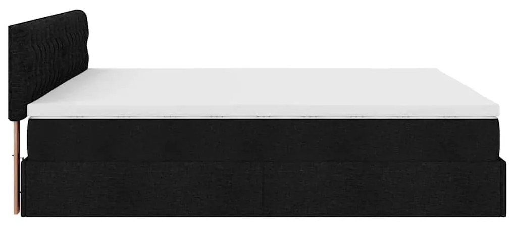 Estrutura de cama otomana com colchão 180x200 cm tecido preto
