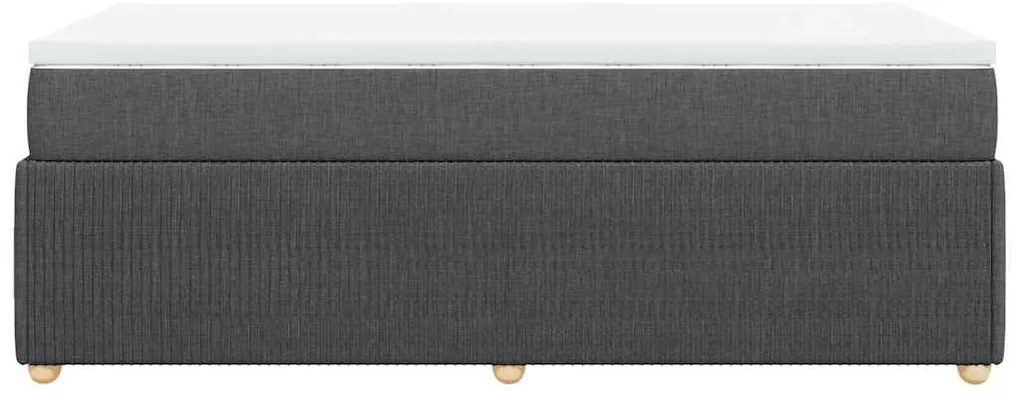 Cama com molas/colchão 90x190 cm tecido cinza-escuro