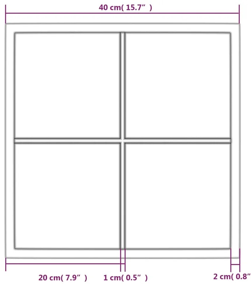 Espelho de parede 40x40 cm metal preto