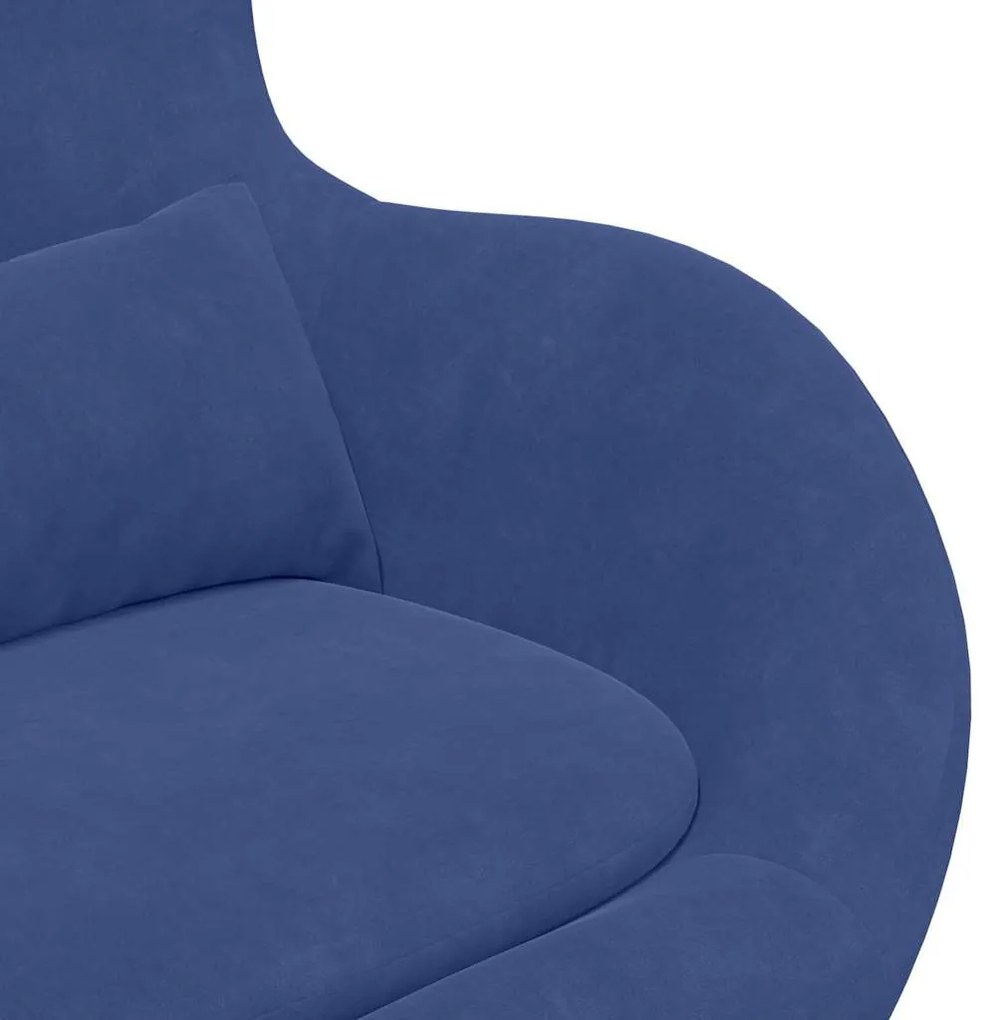 Poltrona de Ovo vidaXL Azul Veludo