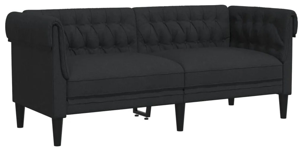 2 pcs conjunto de sofás tecido preto