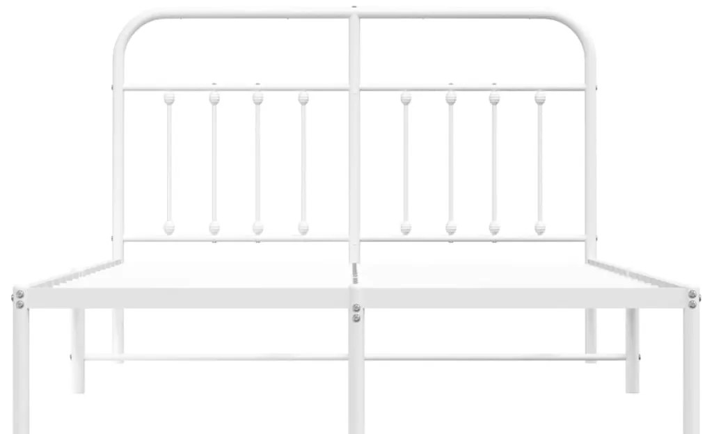 Estrutura de cama com cabeceira 140x190 cm metal branco