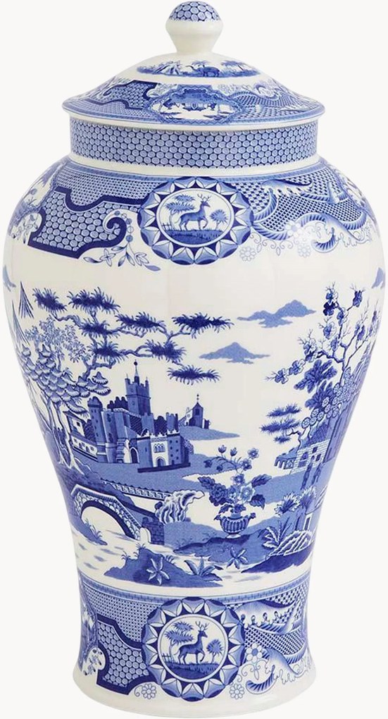 Jarra em porcelana Blue Italian Gothic Castle, Alt 36 cm