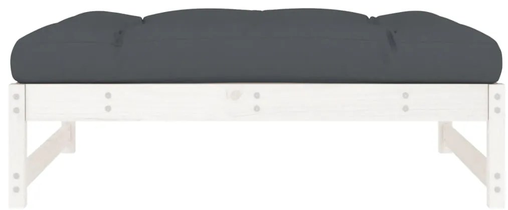 Apoio de pés para jardim 120x80 cm pinho maciço branco