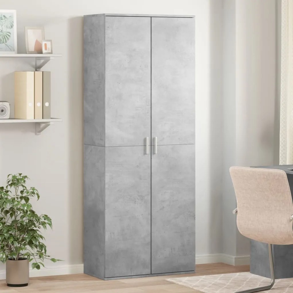 vidaXL Armário alto 70x35x180 cm derivados de madeira cinza cimento