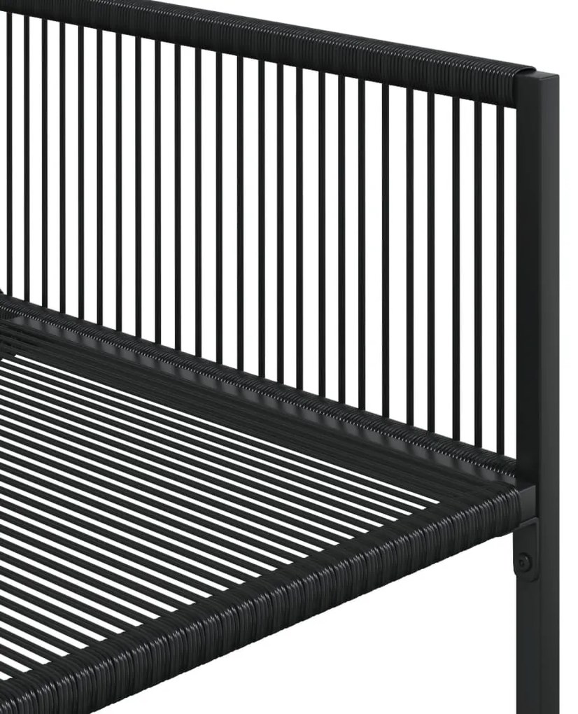 9 pcs conjunto de jantar para jardim vime PE preto