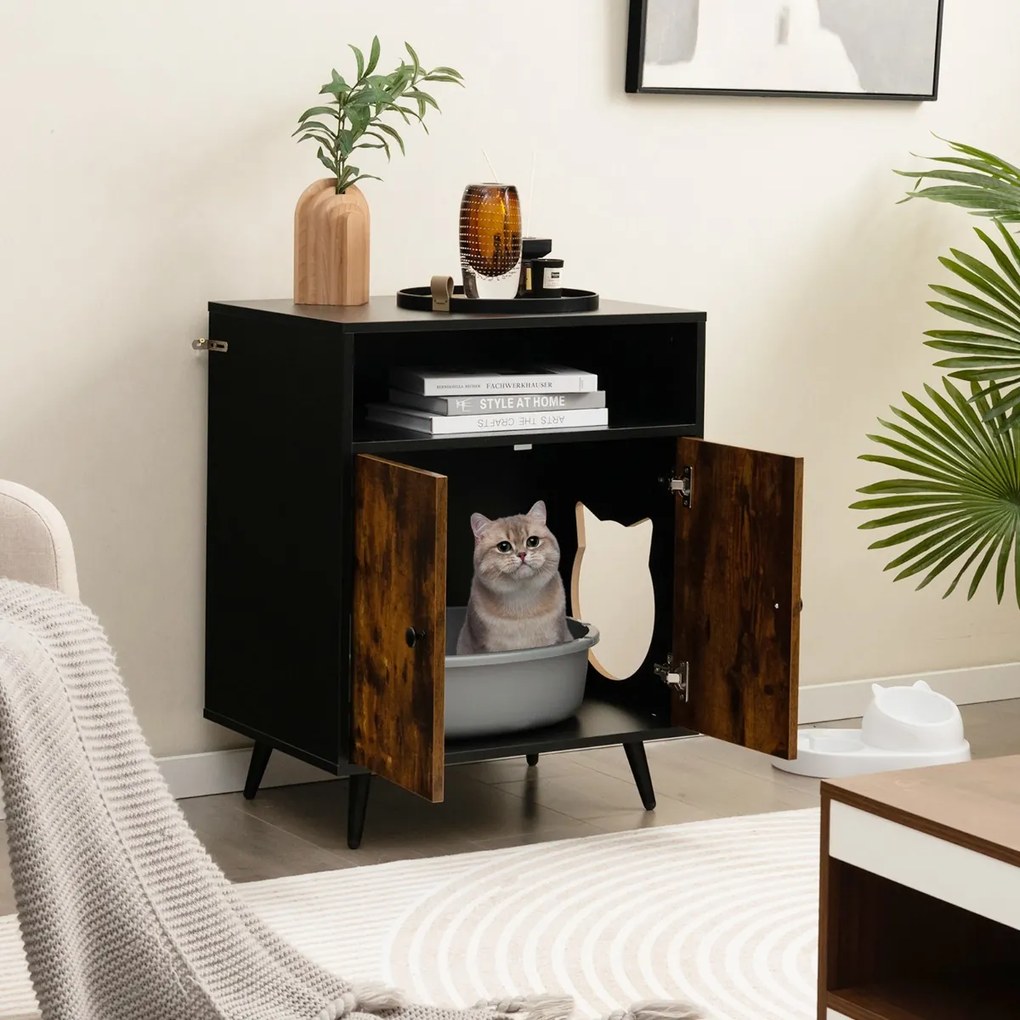 Móveis para gatos de vários níveis com 2 compartimentos aconchegantes - Cinza