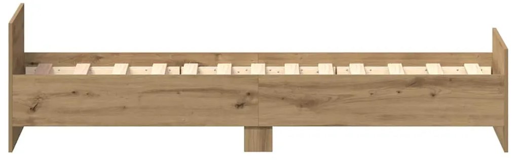 Estrutura de cama sem colchão 75x190 cm carvalho artesanal