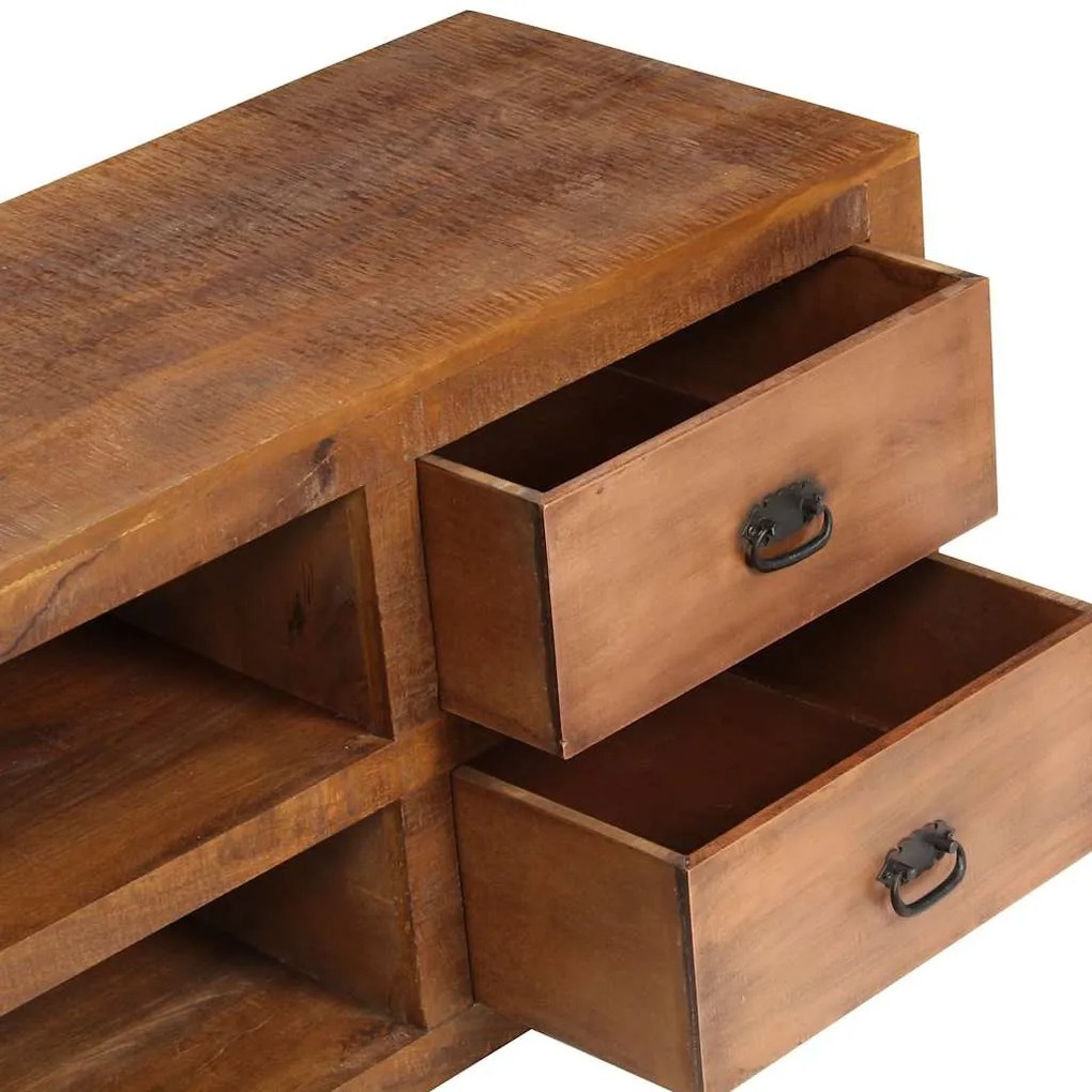 Mesa de centro c/ 2 gavetas 90x40x50cm madeira mangueira maciça