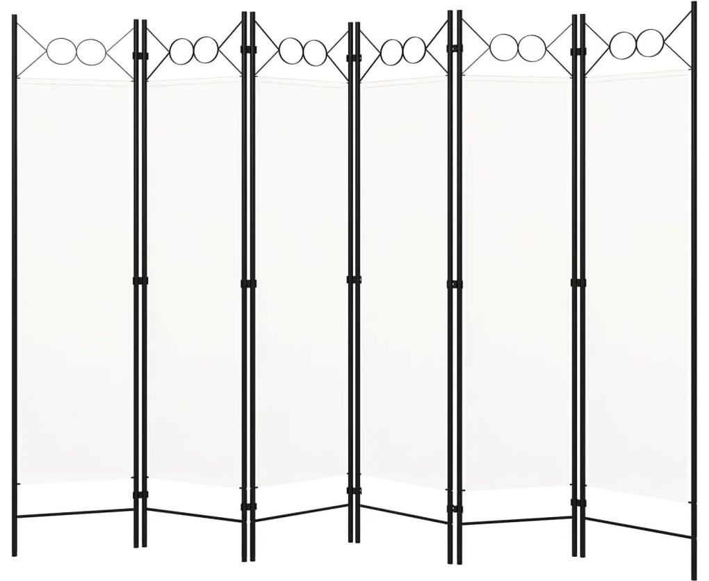 Divisória de quarto com 6 painéis 240x180 cm branco