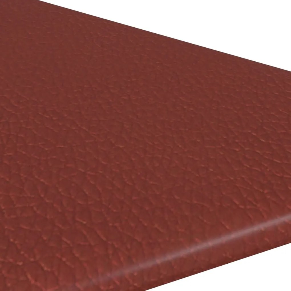 Painel parede 12 pcs 30x30cm couro art. 0,54 m² vermelho tinto
