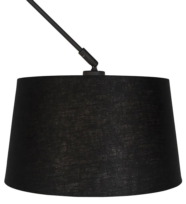 Candeeiro de suspensão preto com abajur de linho preto 35 cm - Blitz Moderno