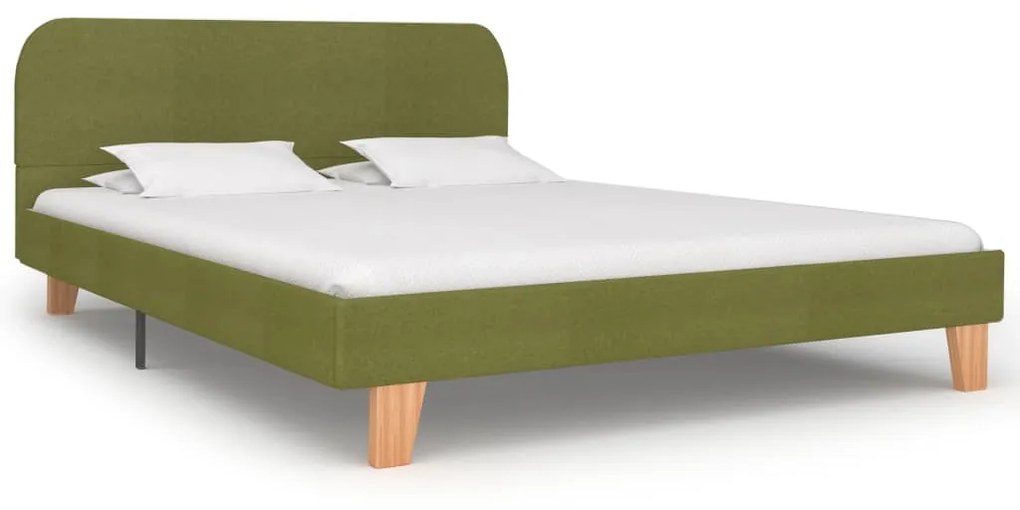 280883 vidaXL Estrutura de cama 140x200 cm tecido verde