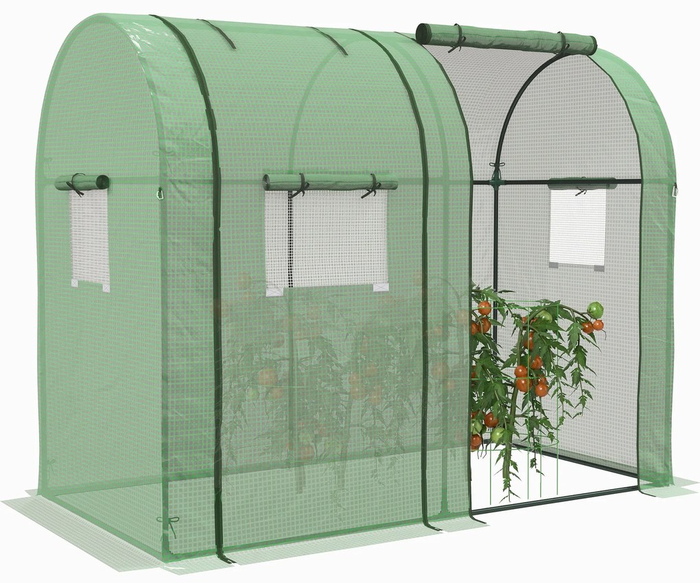 Estufa de Jardim Estufa Resistente com 4 Janelas 2 Portas com Fecho de