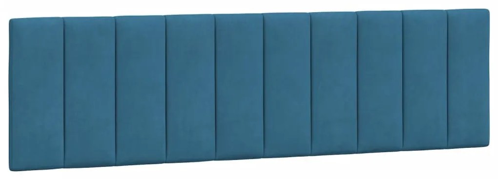 Estrutura de cama c/ luzes LED 180x200 cm veludo azul