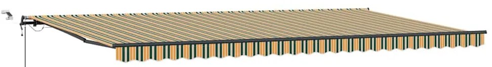 Toldo Retrátil Automático com LED Verde e Amarelo 600x300 cm