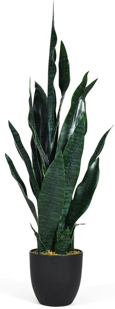 Planta Artificial 90 cm falsa com vaso estável e 20 folhas para decoração Jardim Casa Verde