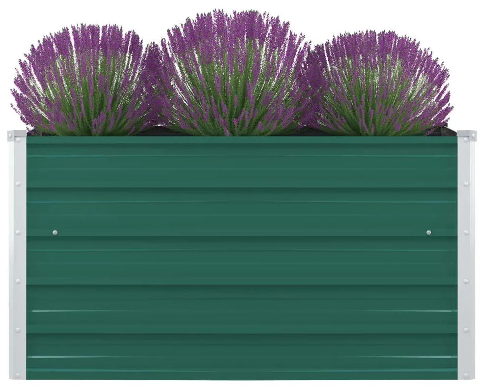 vidaXL Canteiro jardim elevado 100x100x45 cm aço galvanizado verde