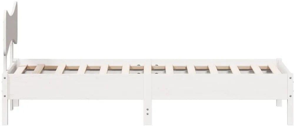 Cama sem colchão 100x200 cm madeira de pinho maciça branco