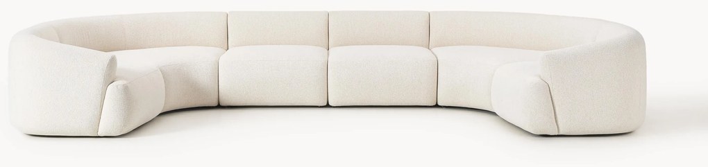 Sofá de canto comprido modular XL em bouclé Sofia