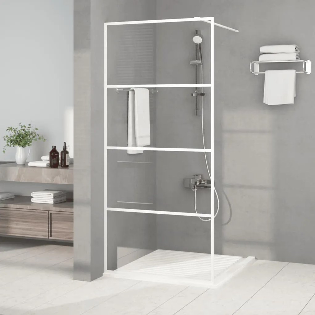 152141 vidaXL Divisória de chuveiro branco 90x195 cm vidro ESG transparente
