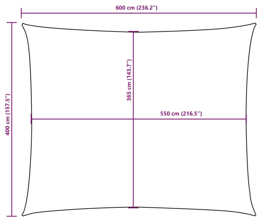 Para-sol estilo vela tecido oxford retangular 4x6m verde-escuro