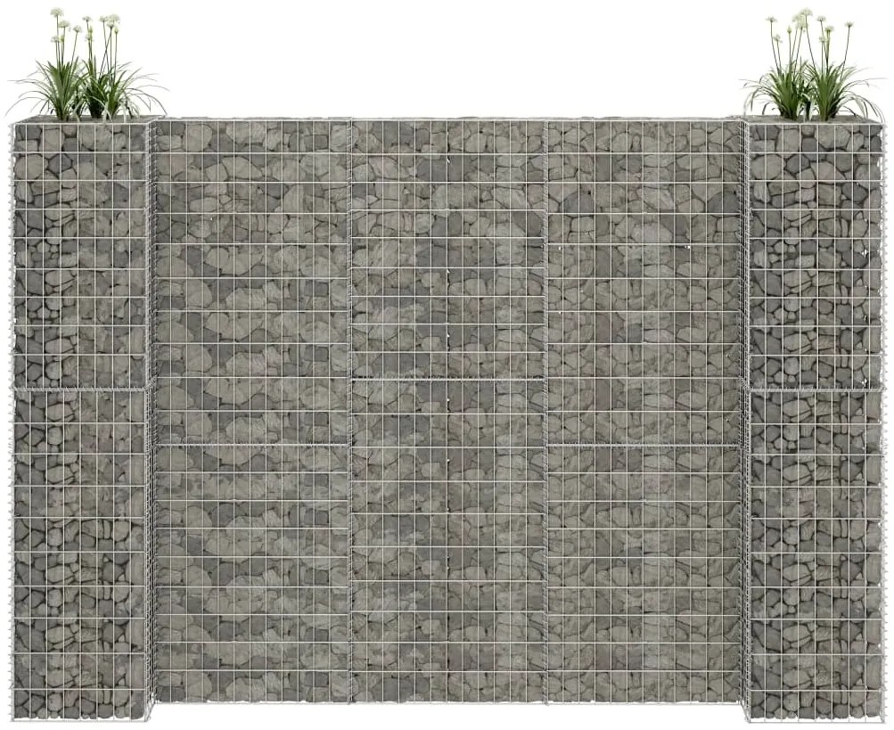vidaXL Gabião em forma de H fio de aço 260x40x180 cm
