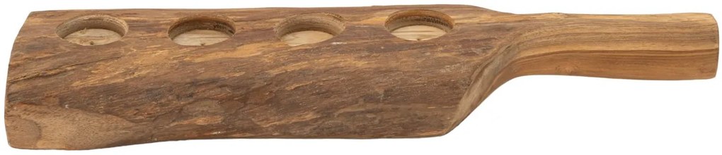 Castiçal em Madeira Teca Reciclada – 51x14x6 cm