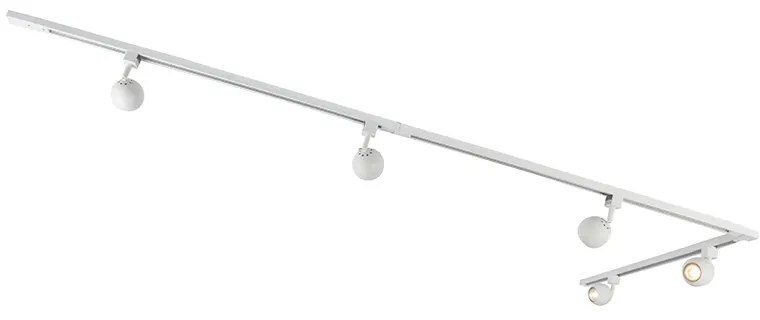 Sistema de trilhos moderno monofásico com 5 focos brancos - Gissi