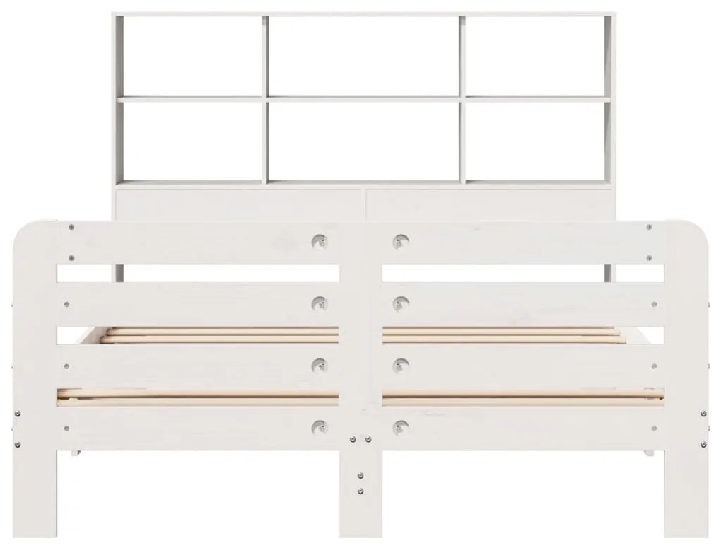 Cama sem colchão 120x190 cm madeira de pinho maciça branco