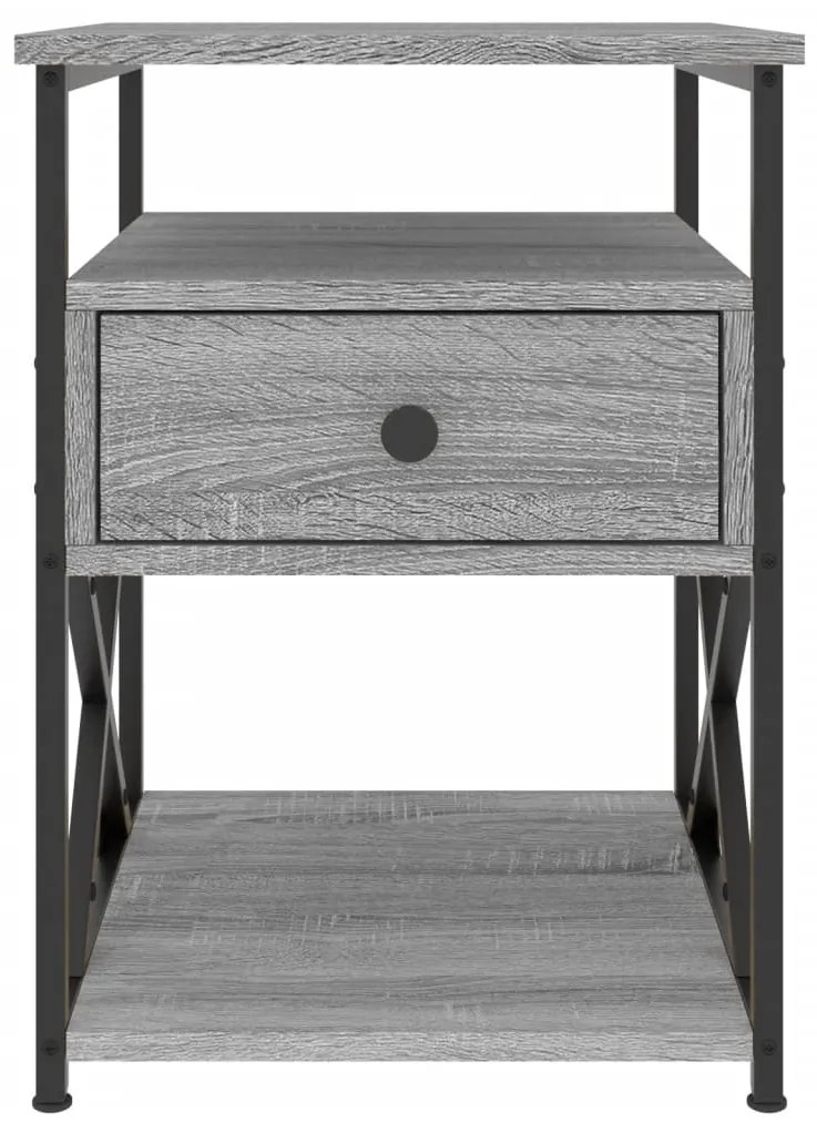 Mesa de cabeceira 40x42x55 cm derivados madeira sonoma cinza