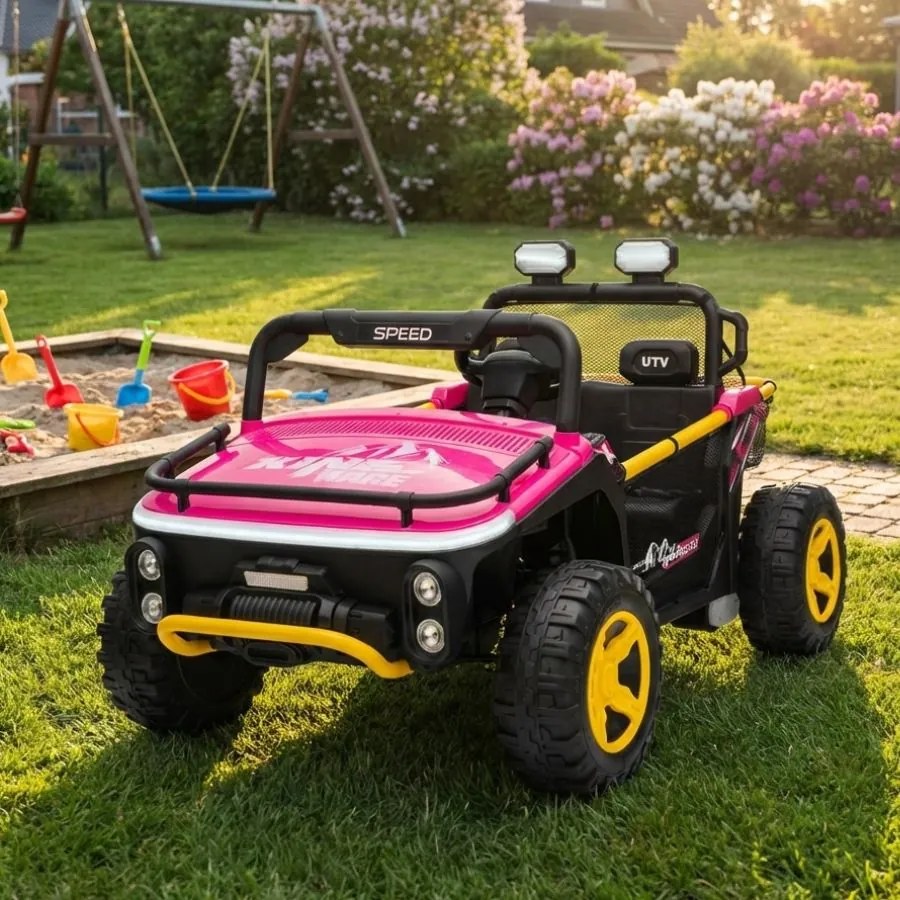 Carro elétrico para Crianças 24V Buggy UTV SPEED Rodas de espuma EVA Rosa