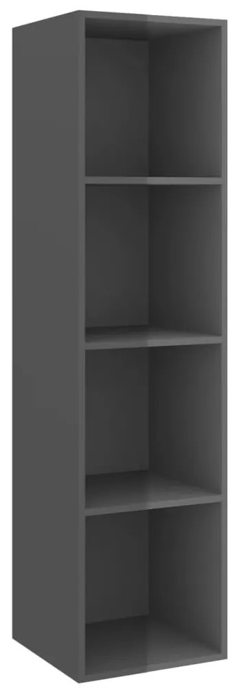 Armários de parede p/ TV 2pcs derivados madeira cinza brilhante