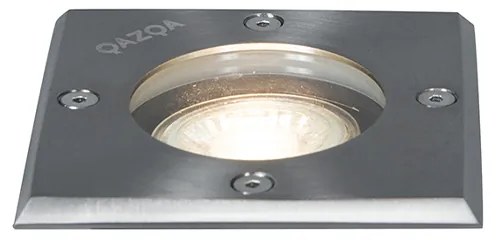 Foco de chão em aço 10,5 cm IP65 - Basic Square Moderno