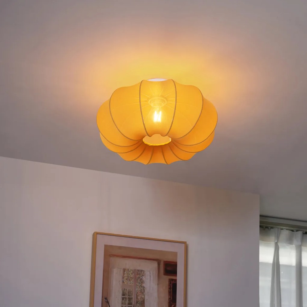 Candeeiro de Teto Japandi Dourado 37cm - Plu Asyesha