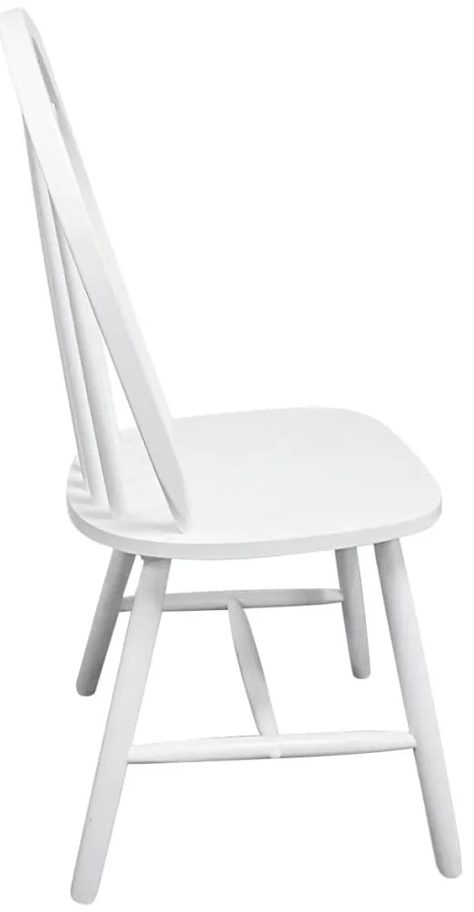 Cadeiras de jantar 4 pcs madeira de seringueira maciça branco
