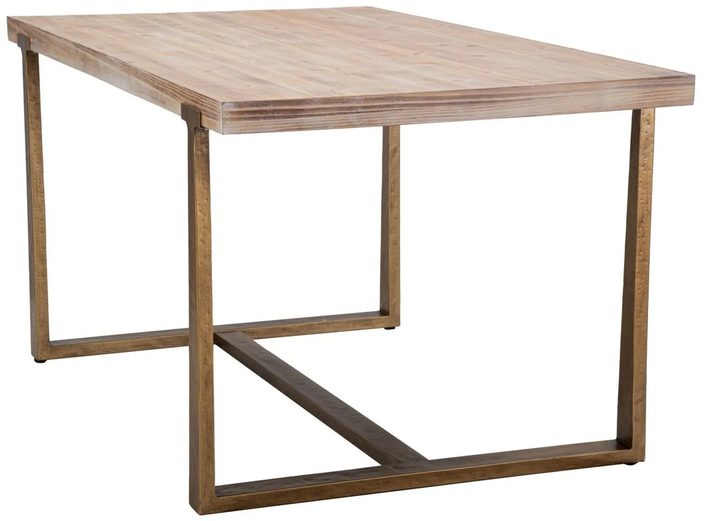 MESA DE JANTAR ANKARA 150X90X78 CM CASTANHO E DOURADO (CADEIRAS NÃO INCLUÍDAS)