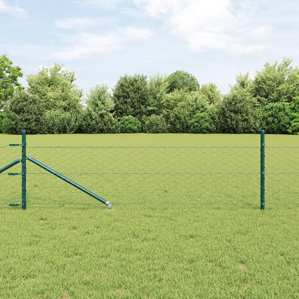 Cerca Hexagonal vidaXL Verde 0.4x10 m Aço