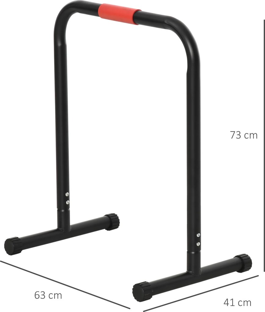 Suporte de treino de barras paralelas para flexões inclinadas construção muscular Calistênicos 63x41x73 cm Preto