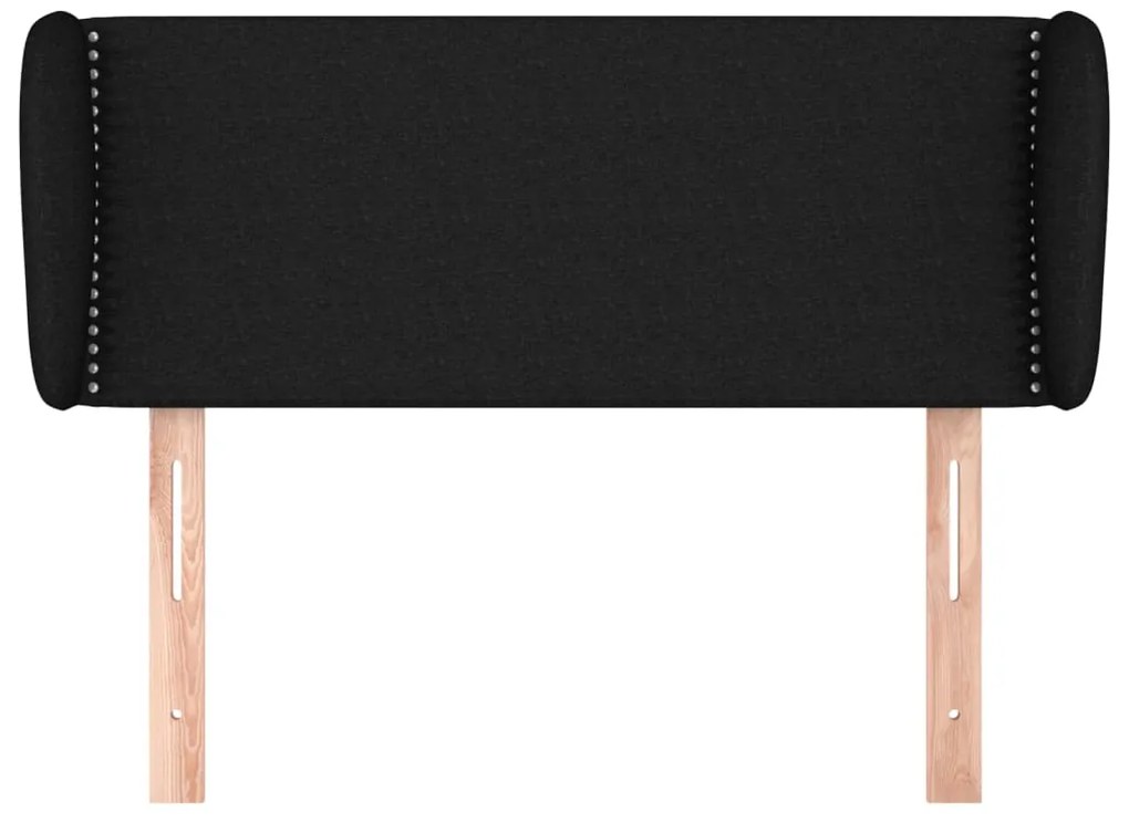 Cabeceira de cama c/ abas tecido 103x23x78/88 cm preto